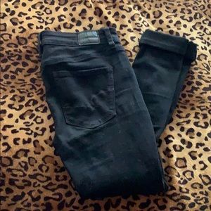 american eagle ripped black jeggings